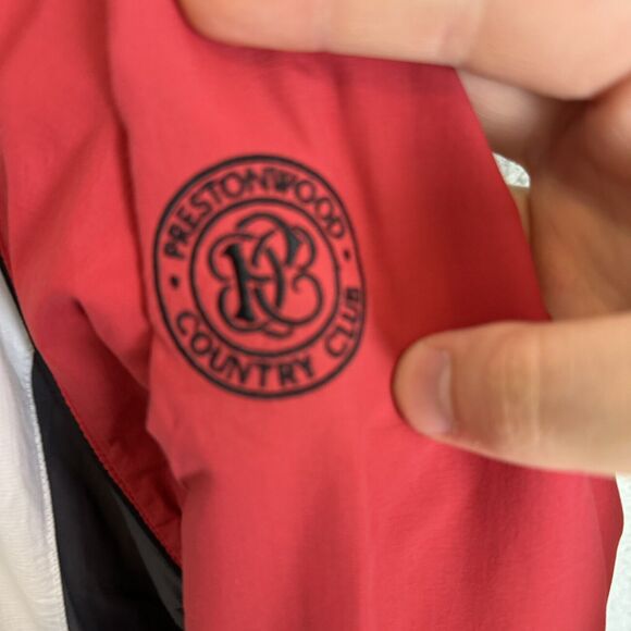 Footjoy Jacket Mens M White Red 1/4 Zip Pullover Golf Stretch‎ Windbreaker - Picture 3 of 8